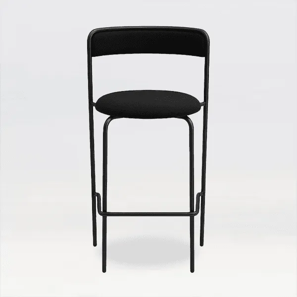 Saffie High Bar Stool Black Velvet - Image 2