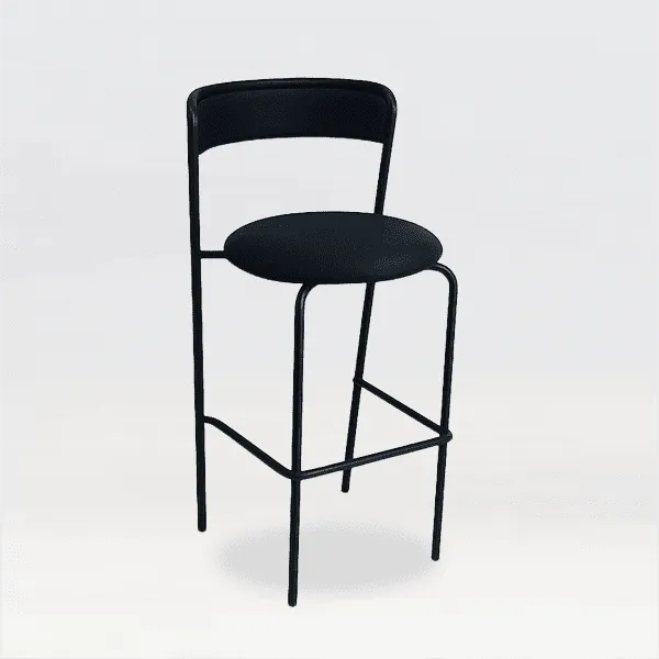 Saffie High Bar Stool Black Velvet