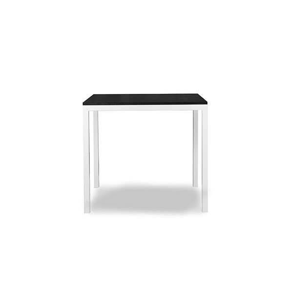 Allure square cafe table, white - Hire it