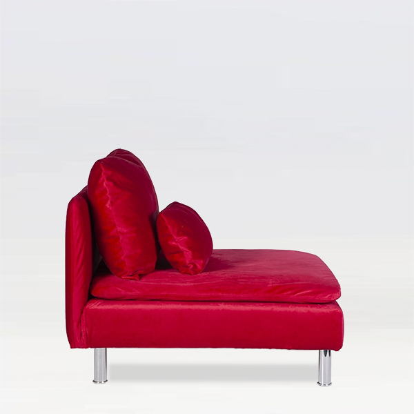 1sect red velvet chrome leg