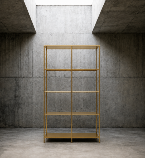 Allure Shelving Double Unit - GOLD
