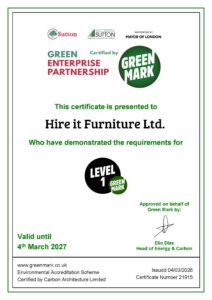 Green Mark Environmental Accreditation Certificate for Sustainable events in London