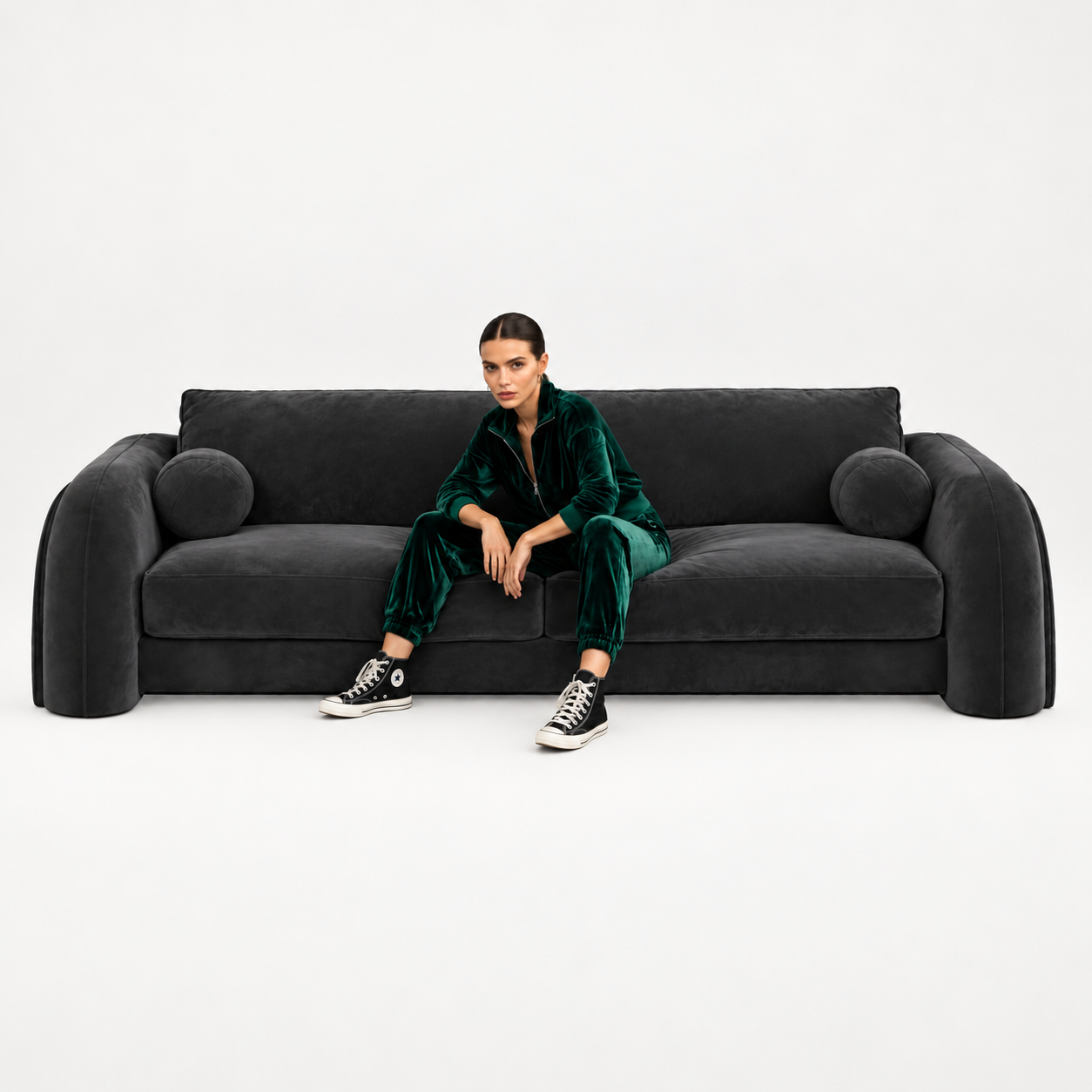 Kurve Velvet Sofa