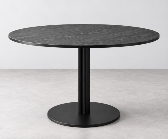 Blume Woodgrain Black Round Table