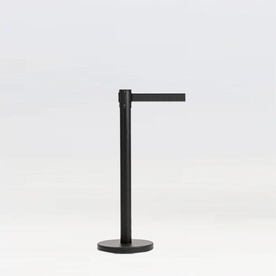Black Retractable Barrier Posts - 2m