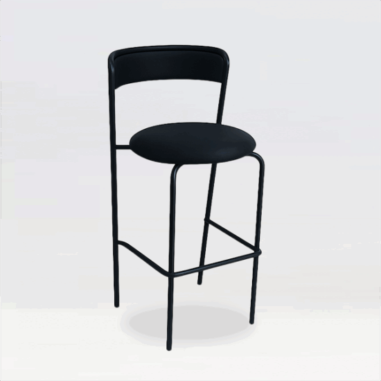 Saffie High Bar Stool Black Velvet