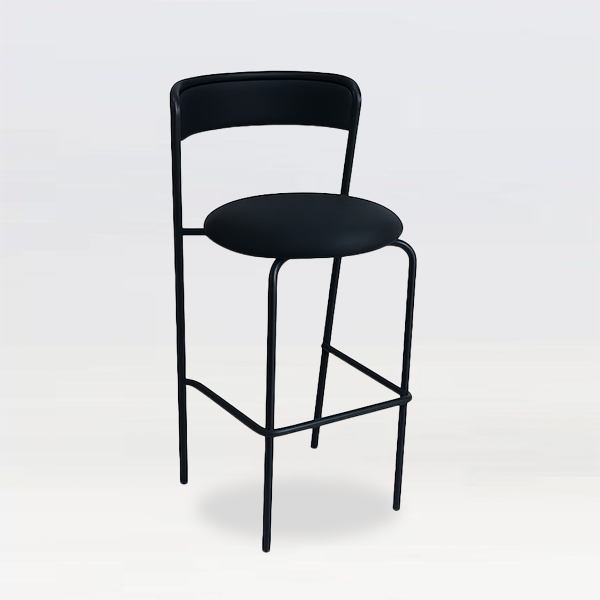 Saffie High Bar Stool Black Velvet