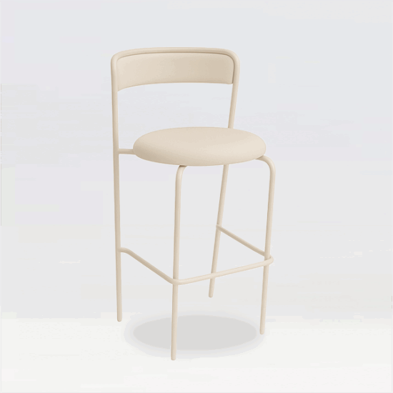 Saffie High Bar Stool Cream Velvet