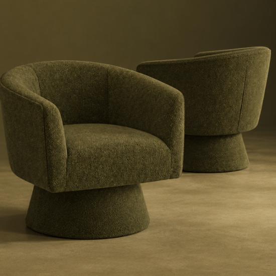 Cairo Swivel Armchair Green