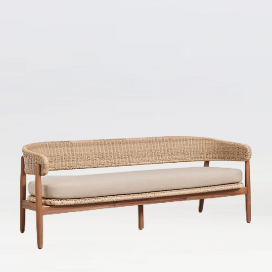 Drift Rattan Sofa for Hire in London. event furniture hire. Rattan furniture