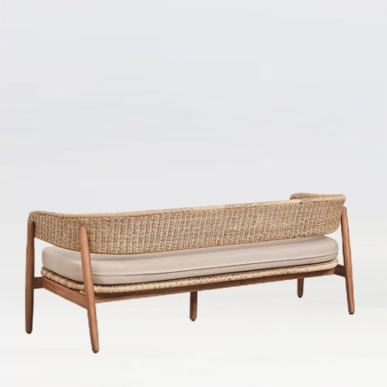 Drift Rattan Sofa for Hire in London. event furniture hire. Rattan furniture