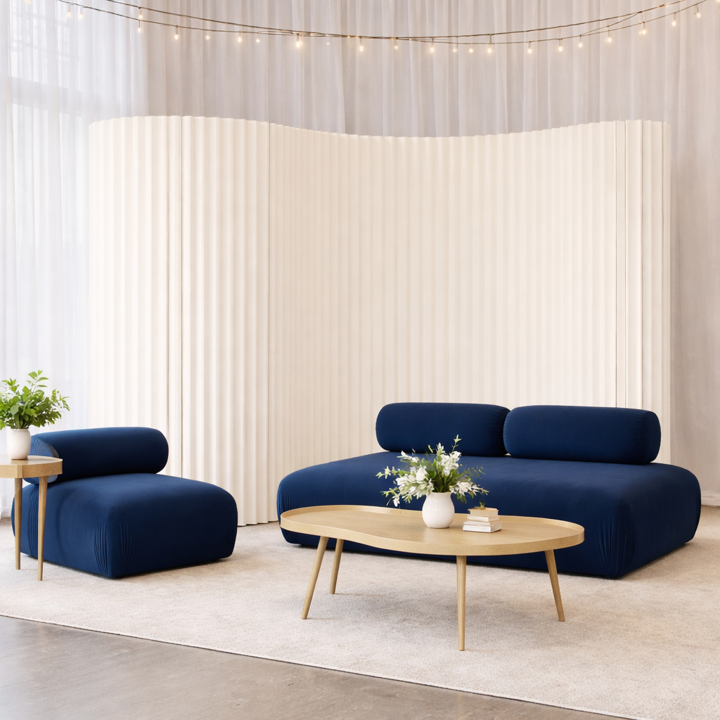 Molo white room divider softwall partitions for hire in London
