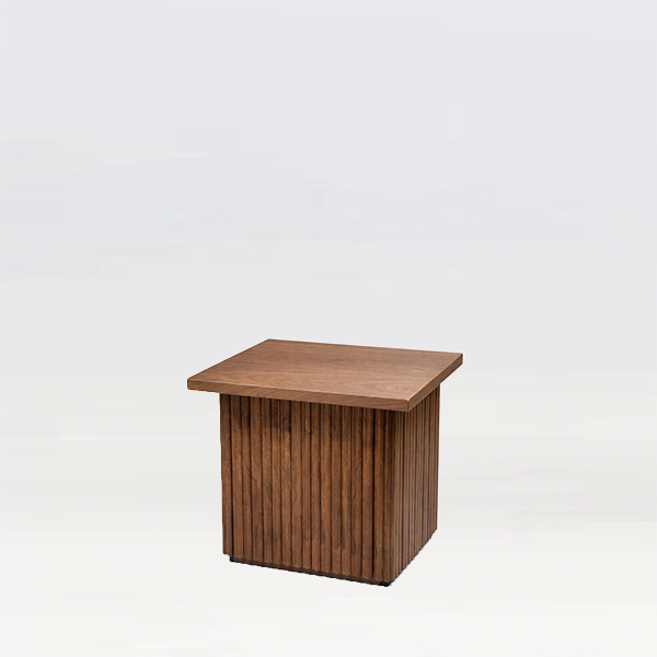 Terra Side Table in wooden curved slats. Hire side tables in London