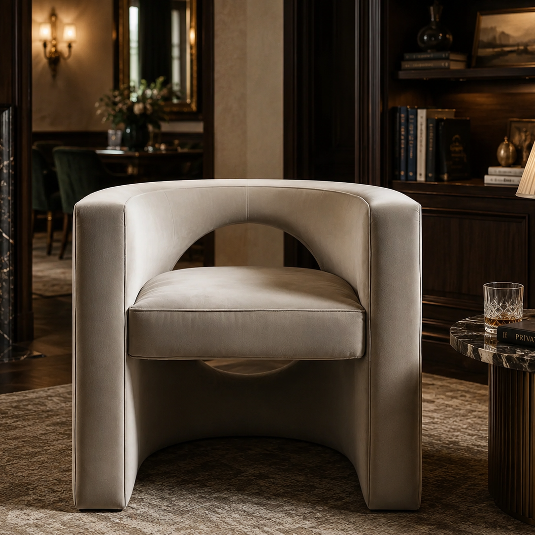 Axis Velvet Accent Chair for hire. Velvet chair for hire London. Event furniture hire