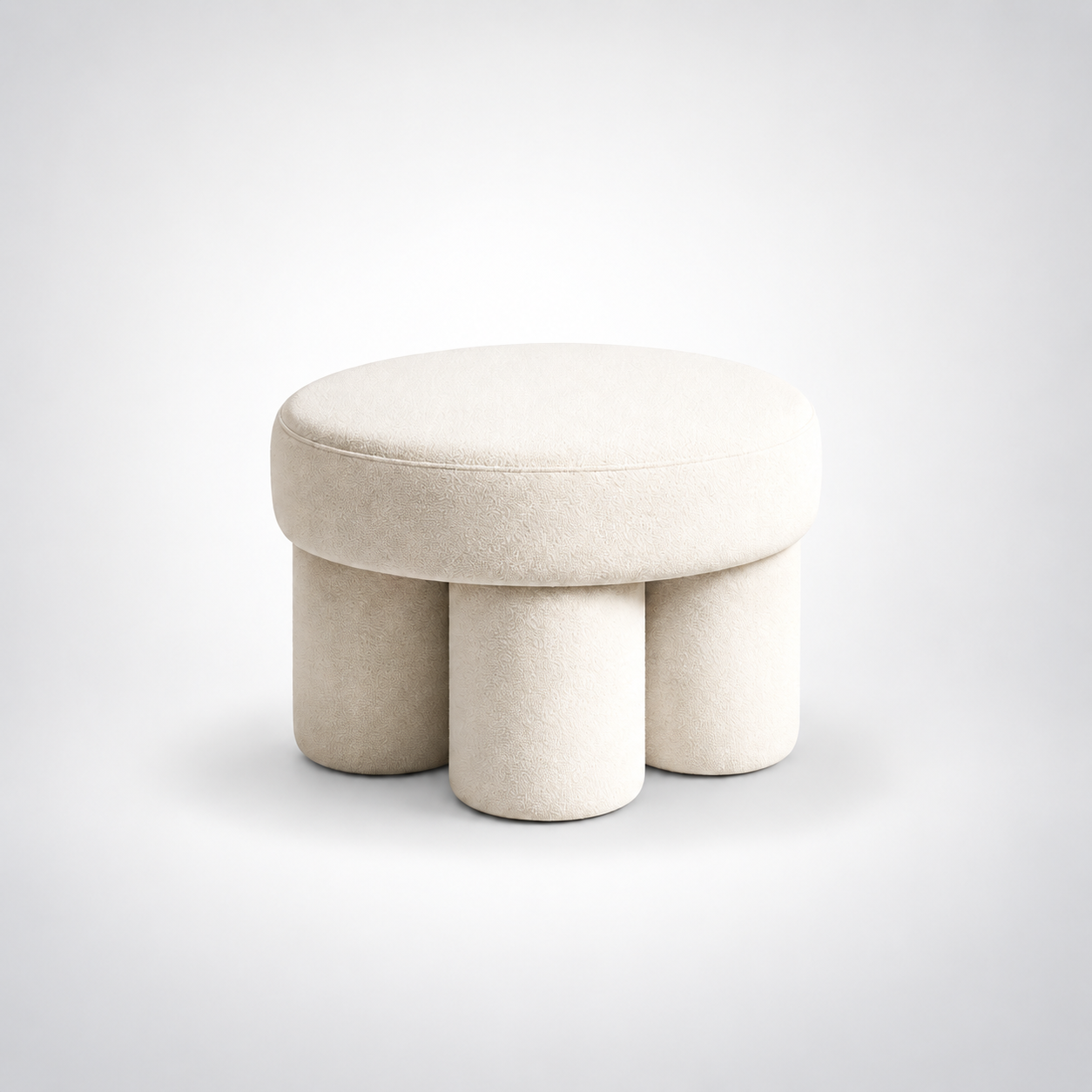 Mila Footstool in Sherpa Fleece