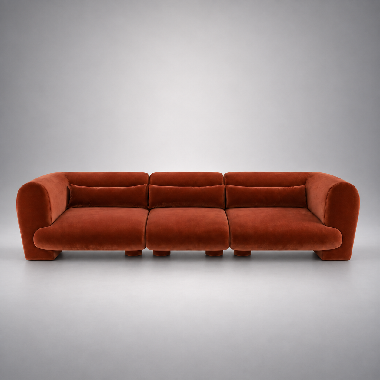 Solano Orange Velvet Sofa