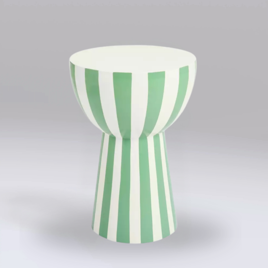 Rock Candy Green Stripe Side Table