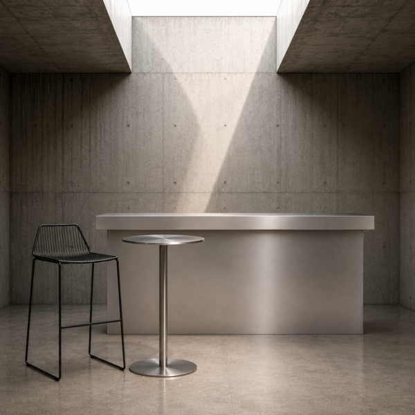 Staineless steel bar and table