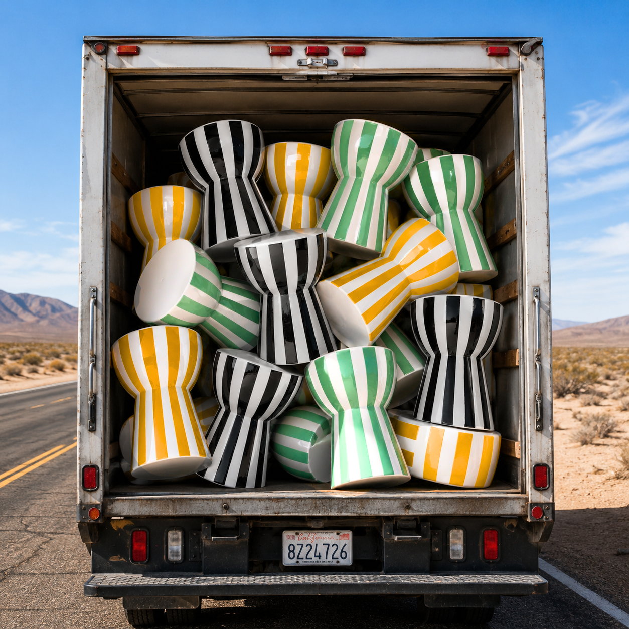 Bright furniture for hire in London, Colour furniture hire London, Bright furniture for hire in the UK, Colour furniture hire UK, green furniture hire, yellow furniture hire, striped furniture hire