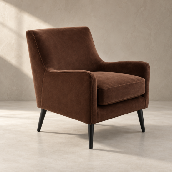 Freddy Brown Velvet Armchair