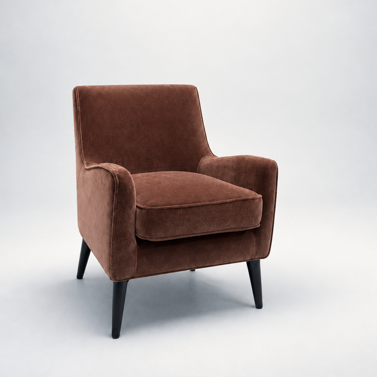 Freddy Brown Velvet Armchair